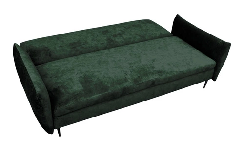 Rozkládací pohovka Cecile se spaním, skandinávská, zelená, s úložným prostorem do obýváku