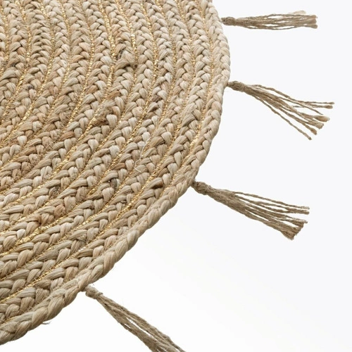 Kulatý jutový koberec Lurex 80 cm Atmosphera boho do obýváku a ložnice přírodní