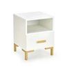 Moderní bílý noční stolek Tisaia Intesi se zásuvkou do ložnice a studentského pokoje