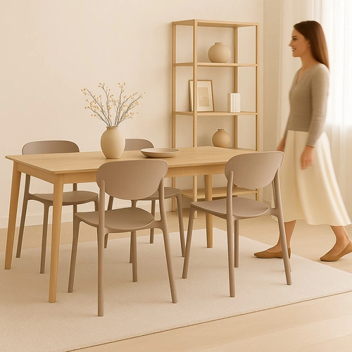 Moderní plastová jídelní židle Plasta taupe do kuchyně