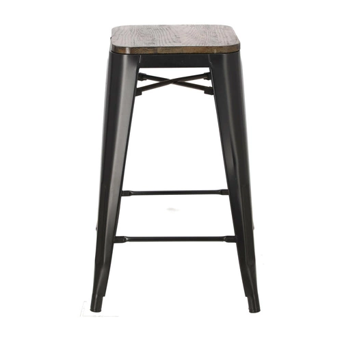 Židle barová Paris Wood 65cm černá borovice ořech Výprodej