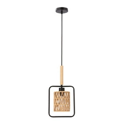 Závěsné svítidlo Crown černé 1x40W E27 stínidlo béžové barvy