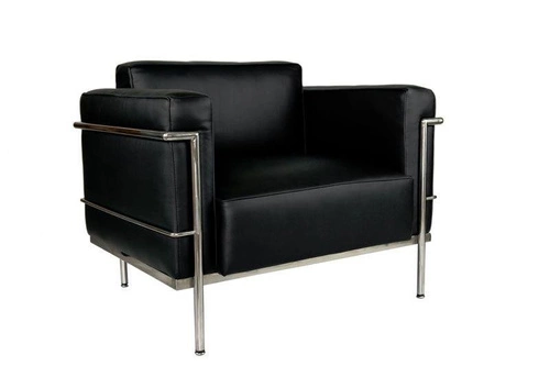 Relaxační křeslo Soft D2.Design černé kožené do obýváku moderní s područkami