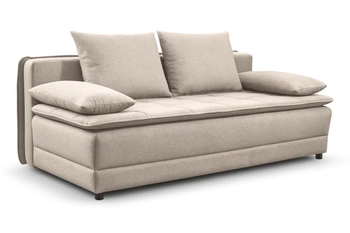 Rozkládací pohovka Mikkeli béžová s funkcí spaní do obýváku skandinávský styl 2místná