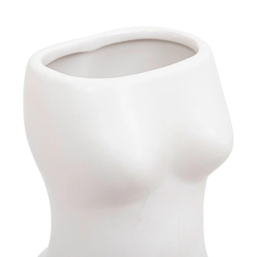 Keramická váza Soleya Body bílá 17 cm moderní dekorativní do obýváku