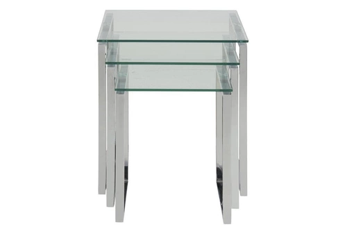 Sada skleněných konferenčních stolků Katrine čtvercový chrom moderní do obýváku Actona