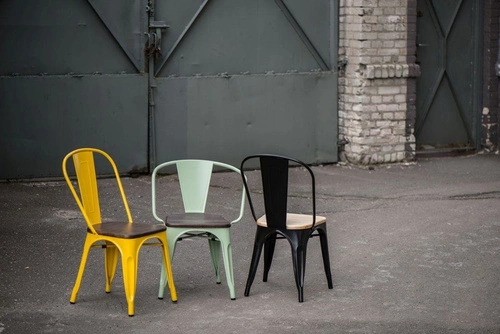 Židle Paris Wood černá, sedák ořech