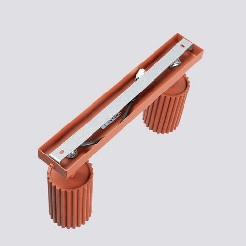 Stropní svítidlo KARBON 2 červené moderní hliníkové do obýváku s nastavitelným stínidlem