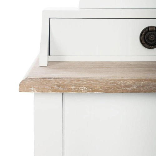 Bílý toaletní stolek Chrysa se zrcadlem a 3 zásuvkami