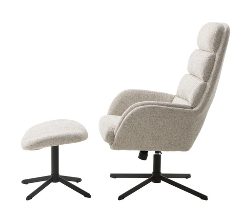 Relaxační křeslo Sifton s podnožkou bílé moderní do obýváku