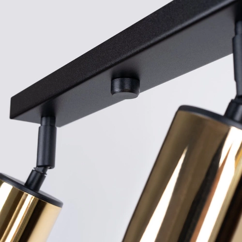 Moderní stropní svítidlo WINX 4L černé zlaté ocelové do obýváku a ložnice Sollux Lighting