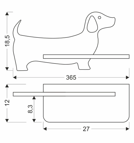 Nástěnná lampa Dog lamp 5W LED 4000K iq kids černá