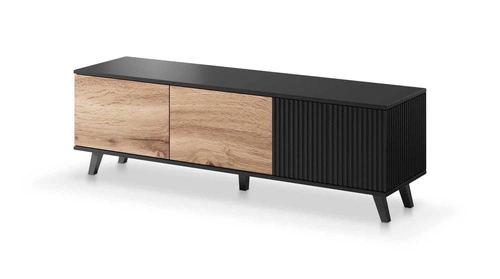 TV stolek 150 cm Adre dub wotan černý moderní stojací do obýváku Intesi