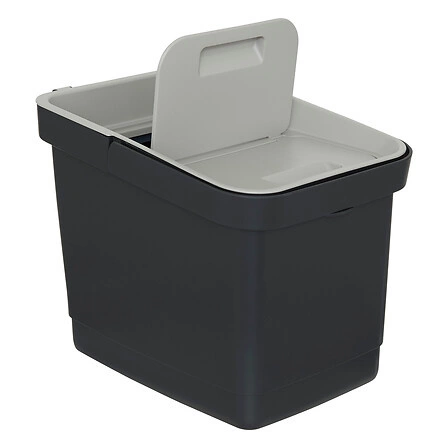 Moderní plastový odpadkový koš Slow 20l černý do kuchyně nebo kanceláře 5five