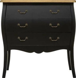 Komoda Chrysa černá se zásuvkami glamour na nožkách 74 cm do ložnice Atmosphera