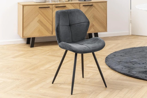 Čalouněná jídelní židle Petri moderní antracitová s černými nohami do jídelny a obýváku