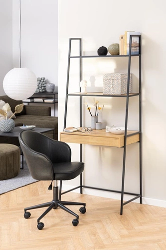 Kovový regál se zásuvkou a policí Seaford do obýváku a kanceláře v loftovém stylu 77 cm