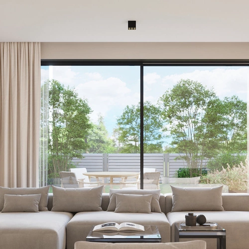 Stropní LED svítidlo OZZY černé minimalistické čtvercové do obýváku a kuchyně 9x16W