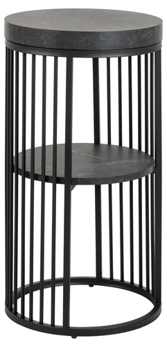 Noční stolek Strington kulatý černý