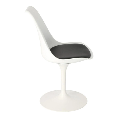 Otočná jídelní židle Tulip Basic inspirovaná Tulip Chair, bílá s polštářkem D2.DESIGN