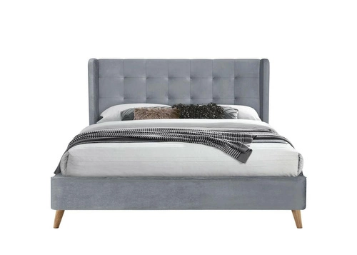 Čalouněná postel Flikez VIC 160x200 šedá sametová s vysokým čelem do ložnice