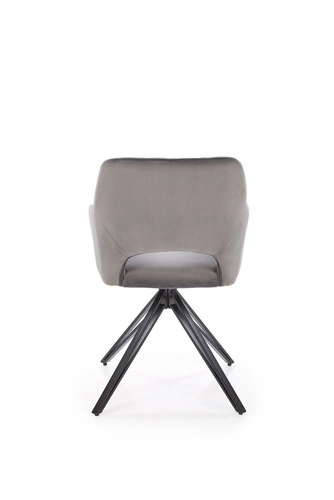 Otočná židle Cretas Velvet Intesi šedá čalouněná s područkami do jídelny a obýváku