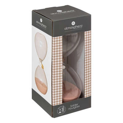 Skleněné přesýpací hodiny Flo 20 cm s růžovým pískem