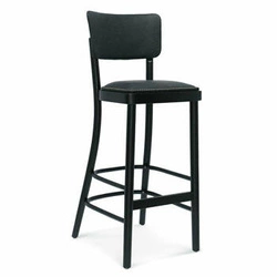 Čalouněný barový stoliček s opěrkou Novo FAMEG dřevěný skandinávský na míru do kuchyně 78 cm