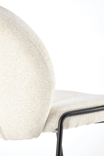 Čalouněná jídelní židle Salome krémová moderní skandinávský styl s černými nohami Intesi