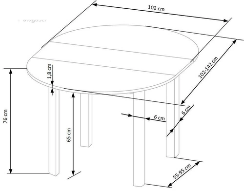 Rozkládací kulatý jídelní stůl Nigo Intesi dub artisan černé nohy 102-142 cm moderní