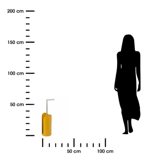Žlutý kovový stojan na toaletní papír s úložným prostorem do koupelny 5five