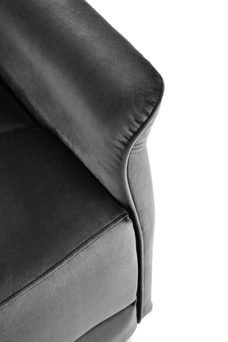 Rozkládací křeslo do obýváku Karlin Velvet černý samet s USB moderní relaxační Intesi