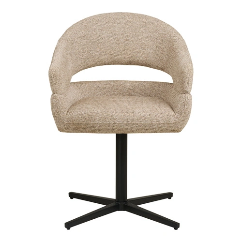 Jídelní otočná čalouněná židle Dover s područkami v pískovém melíru