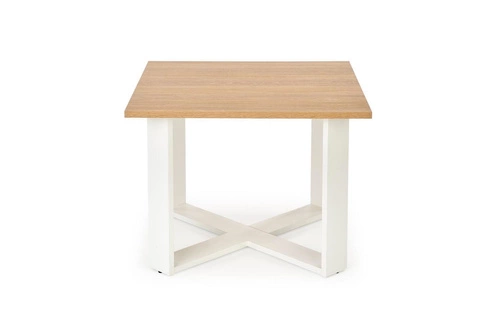 Konferenční stolek Cross Intesi čtvercový dub zlatý bílý moderní skandinávský do obýváku 67x67