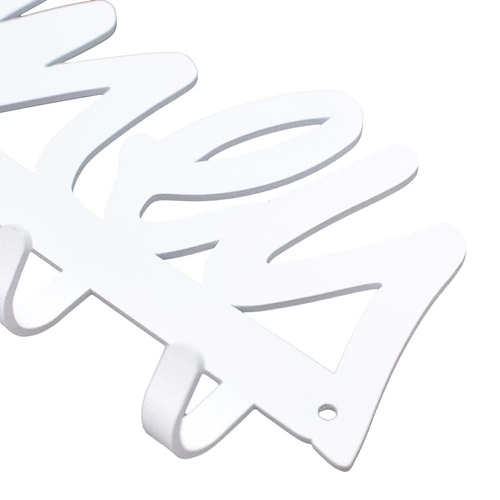 Moderní nástěnný věšák do předsíně Intesi Willkommen bílý kovový s nápisem