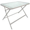 Skládací zahradní stůl Formentera moderní skleněná deska 110 cm béžový na terasu Intesi
