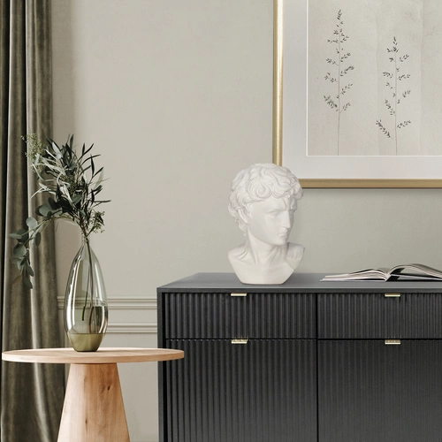 Dekorační soška hlava Davida Atmosphera bílá moderní do obýváku nebo jako dárek 25 cm