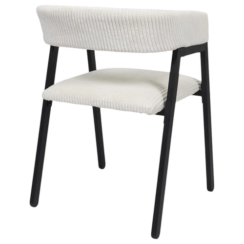 Čalouněná židle Scott Intesi bílý manšestr s područkami do jídelny a obýváku loft