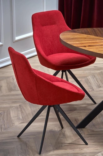 Jídelní kulatý stůl Locco ořechový moderní s černými nohami 170x90 cm Intesi