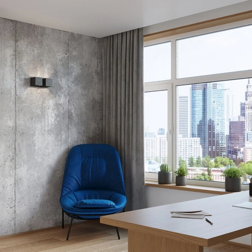 Nástěnné svítidlo Quad 2 černé moderní dvojité kovové do obýváku a ložnice Sollux