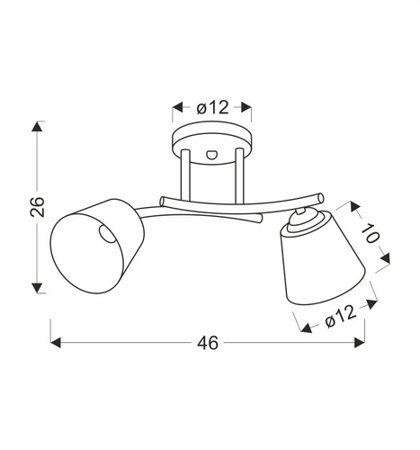 Stropní svítidlo Sk.eco hnědá+zlatá 2x40 E27 bílý difuzor