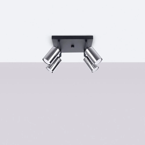 Stropní svítidlo WINX 4 černé/chrom moderní kovové do obýváku a ložnice nastavitelné