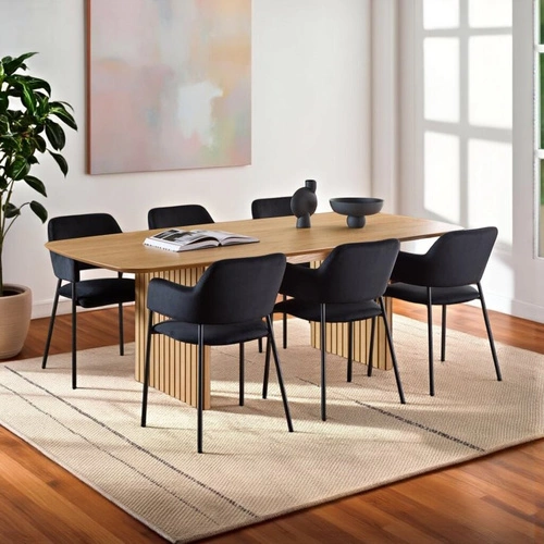 Jídelní židle Lima čalouněná sametem černá s područky Actona snadno čistitelná