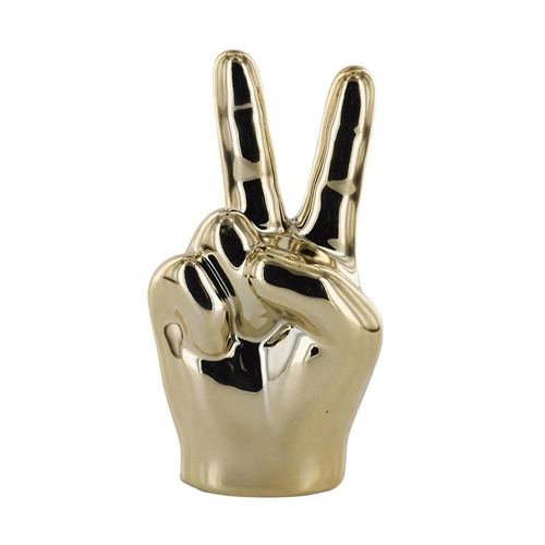 Dekorativní soška ruka Victoria Intesi zlatá keramická do obýváku na komodu dárek