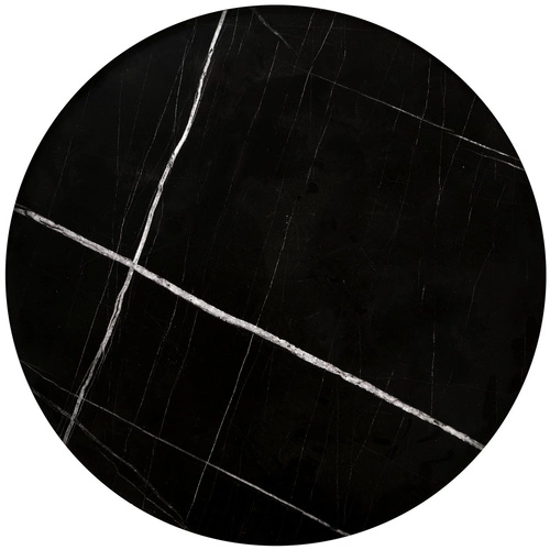 Sada 2 kulatých konferenčních stolků Brielle černý mramor loft do obýváku Intesi