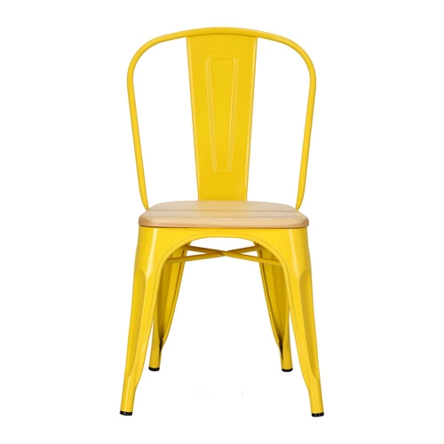 Židle Paris Wood žlutá, sedák borovice natural