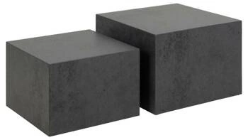 Sada 2 konferenčních stolků Dice černé loftové čtvercové do obývacího pokoje moderní Actona