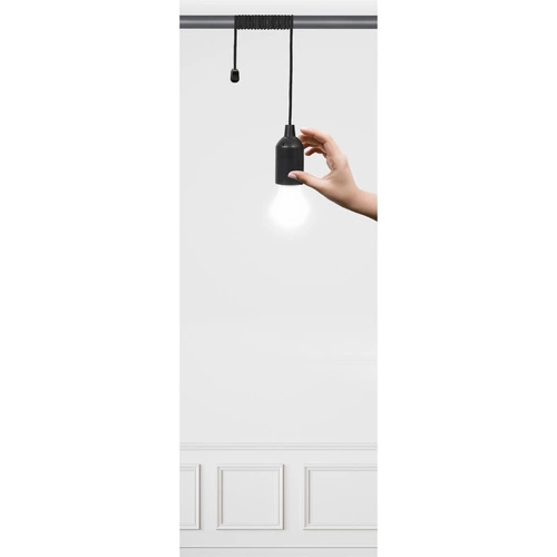 Závěsná lampa s šedou žárovkou