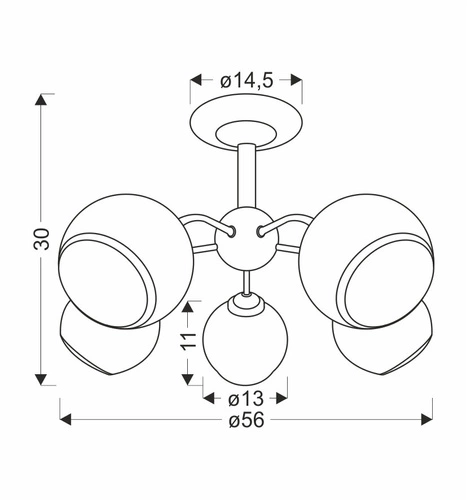 Stropní svítidlo Marinen moderní černé s bílým stínidlem do obýváku a ložnice 56 cm