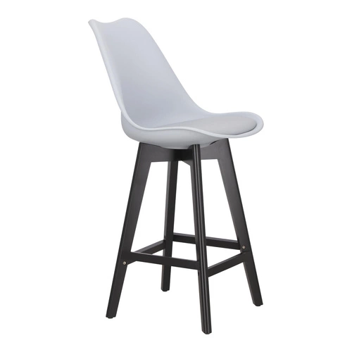 Barová židle Norden wood černá nízká PP šedá